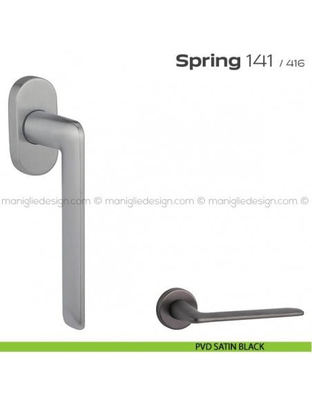 Maniglia per finestra martellina 141 Spring T. Reguitti PVD satin black