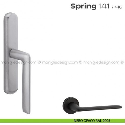 Maniglia per finestra cremonese 141 Spring T. Reguitti nero opaco