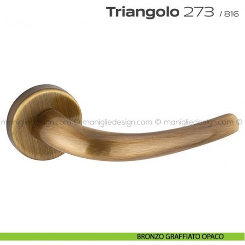 Maniglia per porta 273 Triangolo Reguitti bronzato graffiato