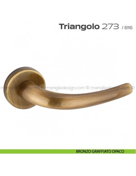 Maniglia per porta 273 Triangolo Reguitti bronzato graffiato