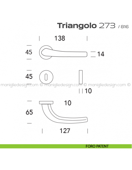 Maniglia per porta 273 Triangolo Reguitti foro patent