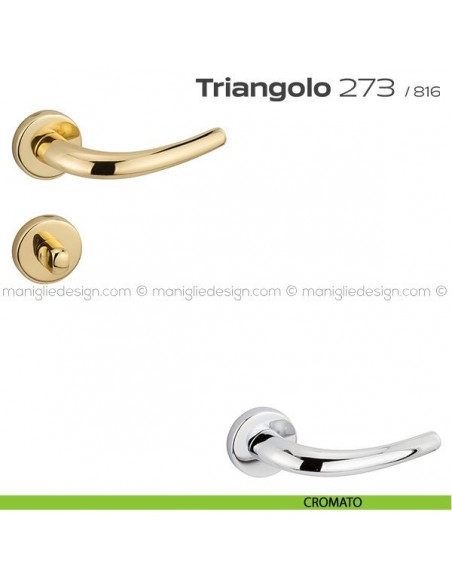 Maniglia per porta con nottolino 273 Triangolo Reguitti cromato