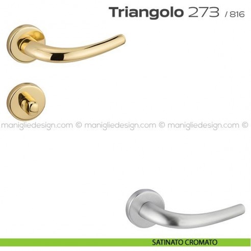 Maniglia per porta con nottolino 273 Triangolo Reguitti satinato cromato
