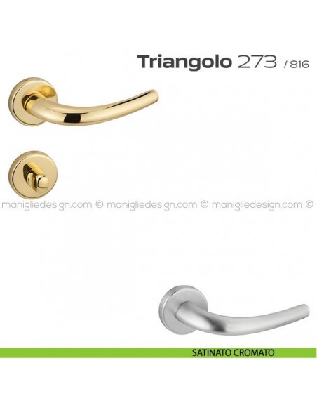 Maniglia per porta con nottolino 273 Triangolo Reguitti satinato cromato