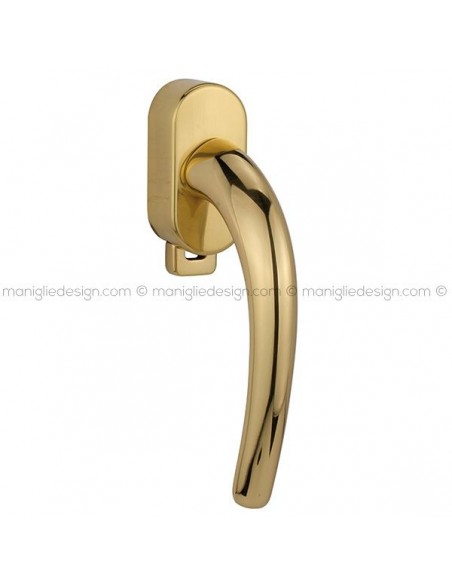 Maniglia per finestra DK con pulsante su placca 273 Triangolo Reguitti