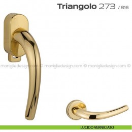 Maniglia per finestra DK con pulsante su placca 273 Triangolo Reguitti 2