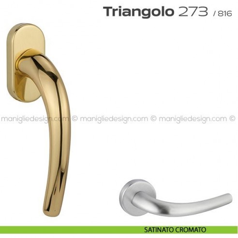Maniglia martellina DK per finestra 273 Triangolo Reguitti satinato cromato