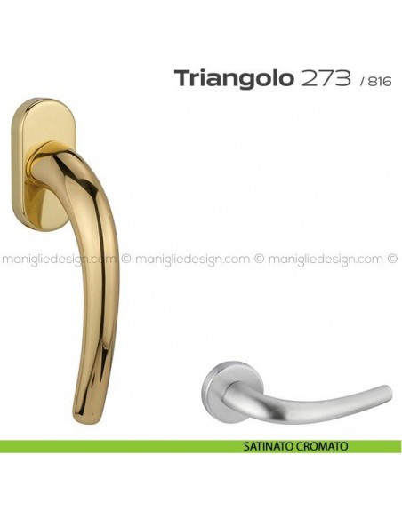 Maniglia martellina DK per finestra 273 Triangolo Reguitti satinato cromato
