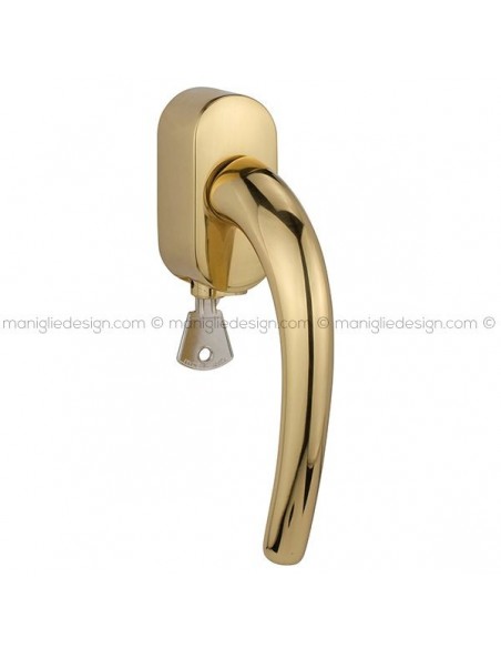 Maniglia per finestra DK con chiave su placca 273 Triangolo Reguitti