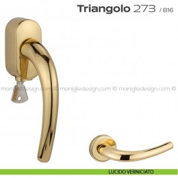 Maniglia per finestra DK con chiave su placca 273 Triangolo Reguitti 2