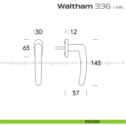 Maniglia per finestra martellina 336 Waltham Reguitti 2