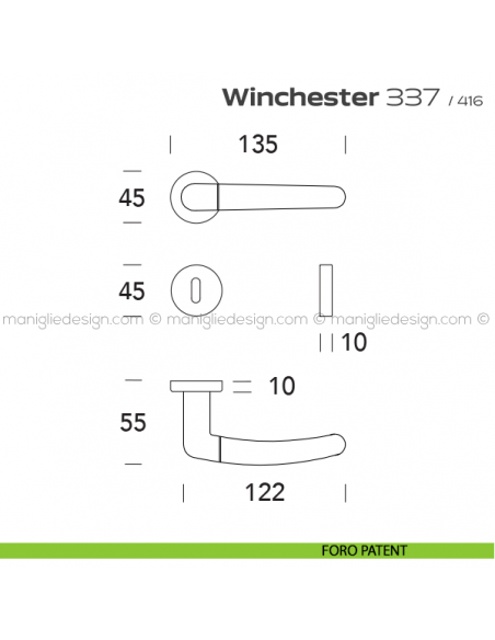 Maniglia per porta 337 Winchester Reguitti foro patent