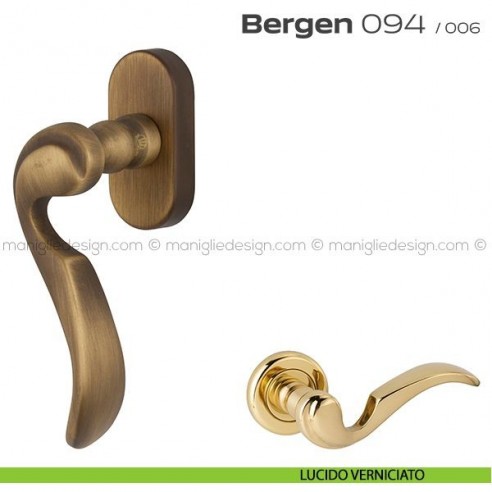 Maniglia martellina DK per finestra 094 Bergen Reguitti lucido verniciato