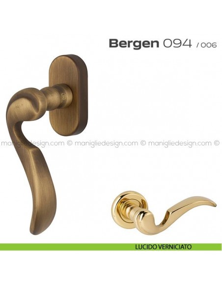 Maniglia martellina DK per finestra 094 Bergen Reguitti lucido verniciato