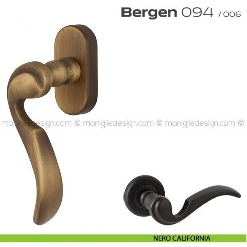 Maniglia martellina DK per finestra 094 Bergen Reguitti nero california