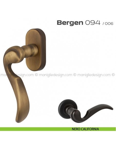 Maniglia martellina DK per finestra 094 Bergen Reguitti nero california