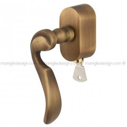 Maniglia per finestra DK con chiave su placca 094 Bergen Reguitti