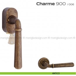 Maniglia per finestra martellina DK con chiave su placca 900 Charme Reguitti 2