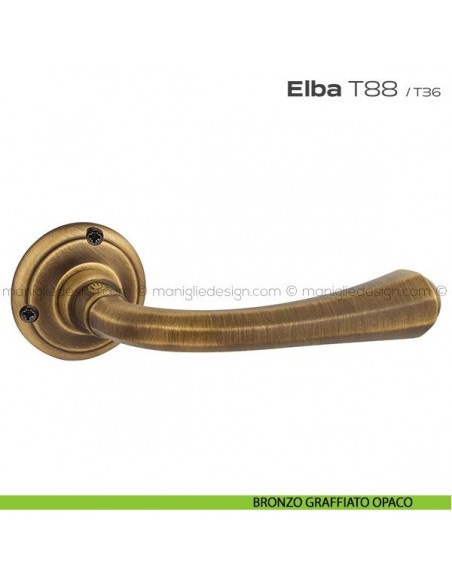 Maniglia per porta T88 Elba Reguitti bronzato graffiato opaco