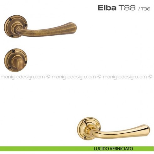 Maniglia per porta con nottolino T88 Elba Reguitti lucido verniciato