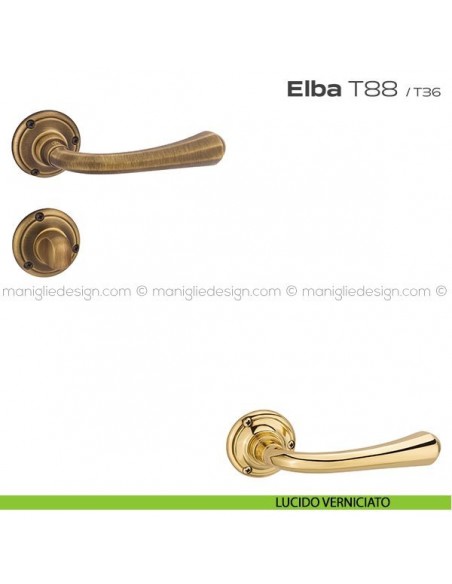 Maniglia per porta con nottolino T88 Elba Reguitti lucido verniciato