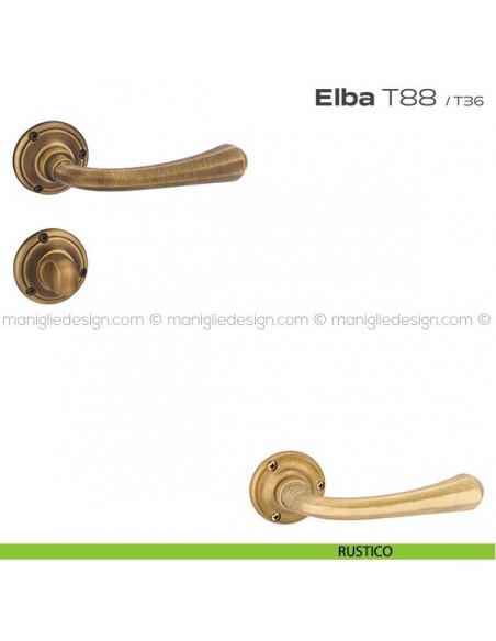 Maniglia per porta con nottolino T88 Elba Reguitti rustico