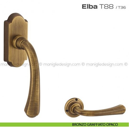 Maniglia martellina DK per finestra T88 Elba Reguitti bronzato graffiato opaco