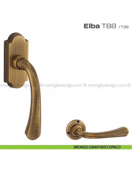 Maniglia martellina DK per finestra T88 Elba Reguitti bronzato graffiato opaco