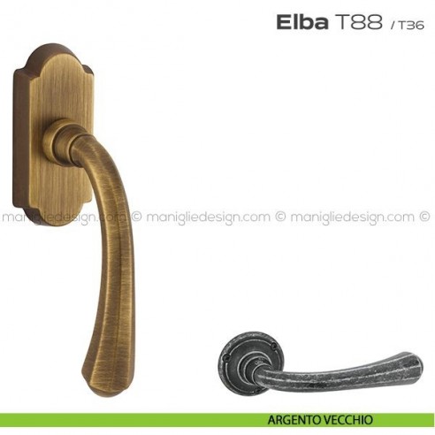 Maniglia martellina DK per finestra T88 Elba Reguitti argento vecchio