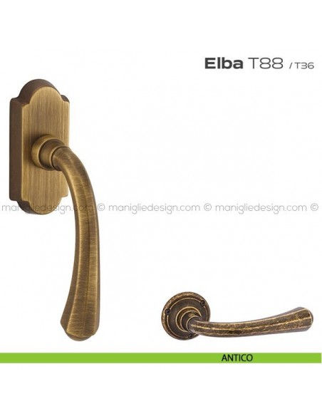 Maniglia martellina DK per finestra T88 Elba Reguitti antico