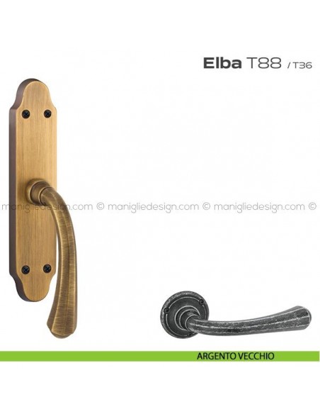 Maniglia per finestra cremonese T88 Elba Reguitti argento vecchio