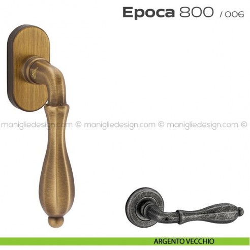 Maniglia martellina DK per finestra 800 Epoca Reguitti argento vecchio