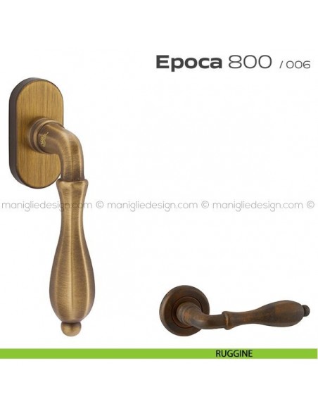 Maniglia martellina DK per finestra 800 Epoca Reguitti ruggine