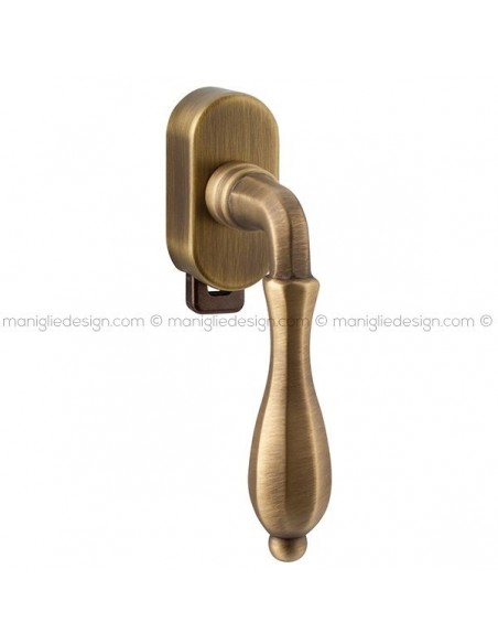 Maniglia per finestra DK con pulsante su placca 800 Epoca Reguitti