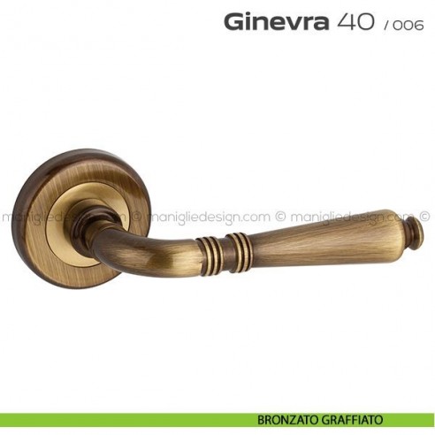 Maniglia per porta Ginevra 40 Reguitti bronzato graffiato