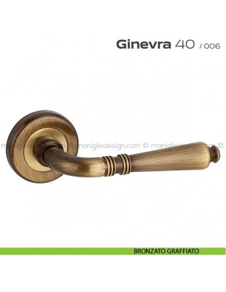 Maniglia per porta Ginevra 40 Reguitti bronzato graffiato