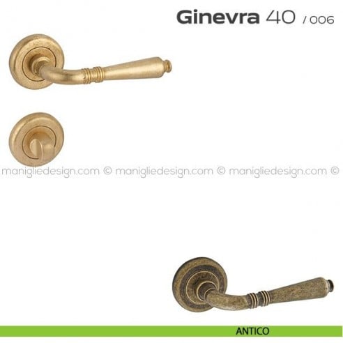 Maniglia per porta con nottolino Ginevra 40 Reguitti antico