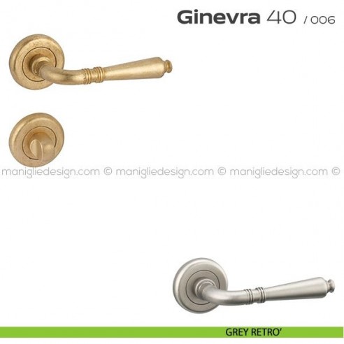 Maniglia per porta con nottolino Ginevra 40 Reguitti grey retrò