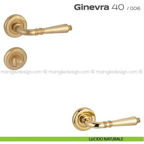 Maniglia per porta con nottolino Ginevra 40 Reguitti lucido naturale