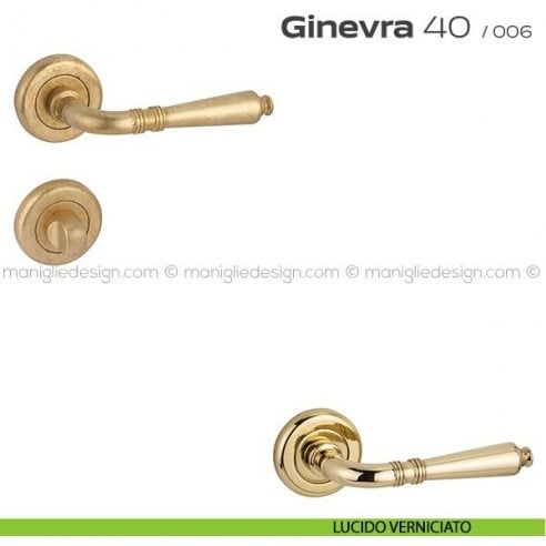 Maniglia per porta con nottolino Ginevra 40 Reguitti lucido verniciato