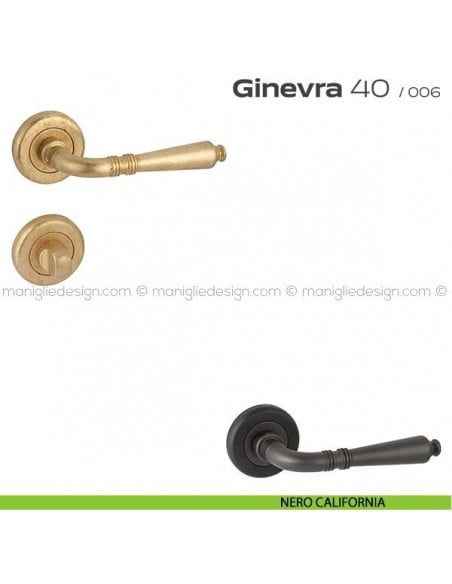Maniglia per porta con nottolino Ginevra 40 Reguitti nero california