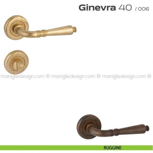 Maniglia per porta con nottolino Ginevra 40 Reguitti ruggine