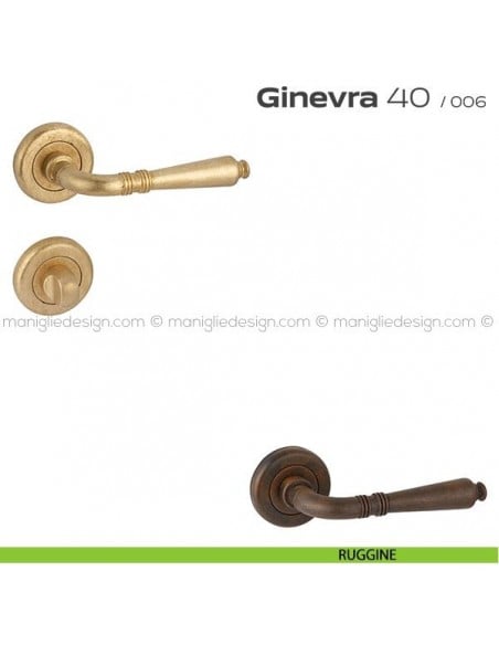 Maniglia per porta con nottolino Ginevra 40 Reguitti ruggine