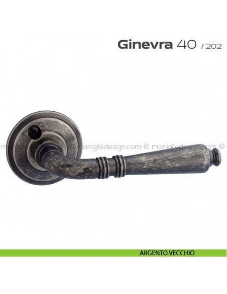 Maniglia per porta 40 Ginevra Reguitti con viti a vista argento vecchio