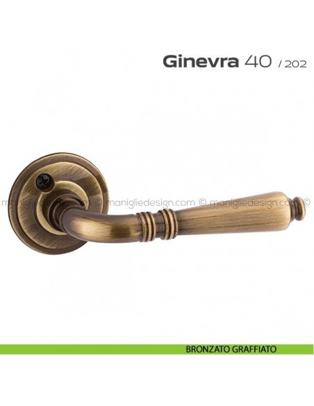 Maniglia per porta 40 Ginevra Reguitti con viti a vista bronzato graffiato