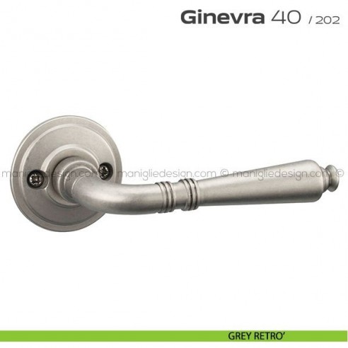 Maniglia per porta 40 Ginevra Reguitti con viti a vista grey retrò