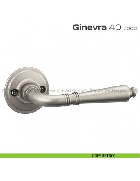 Maniglia per porta 40 Ginevra Reguitti con viti a vista grey retrò