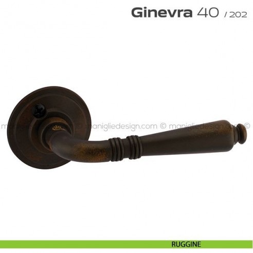 Maniglia per porta 40 Ginevra Reguitti con viti a vista ruggine