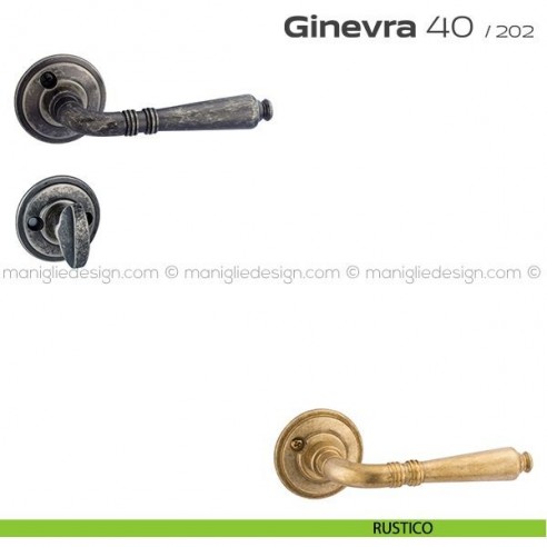 Maniglia per porta con nottolino 40 Ginevra Reguitti con viti a vista rustico