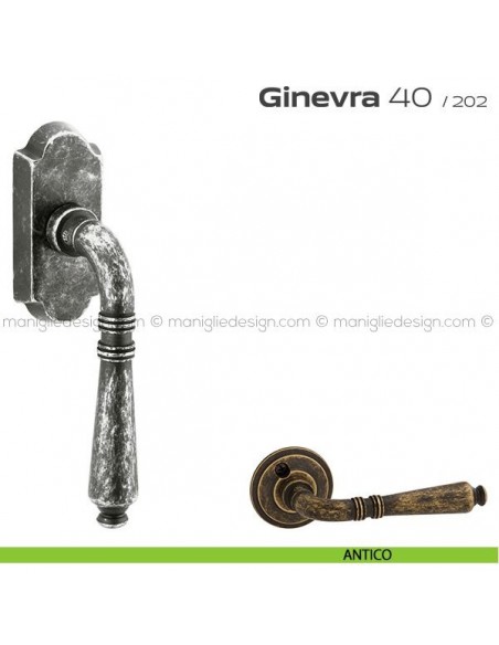 Maniglia per finestra martellina DK 40 Ginevra Reguitti antico